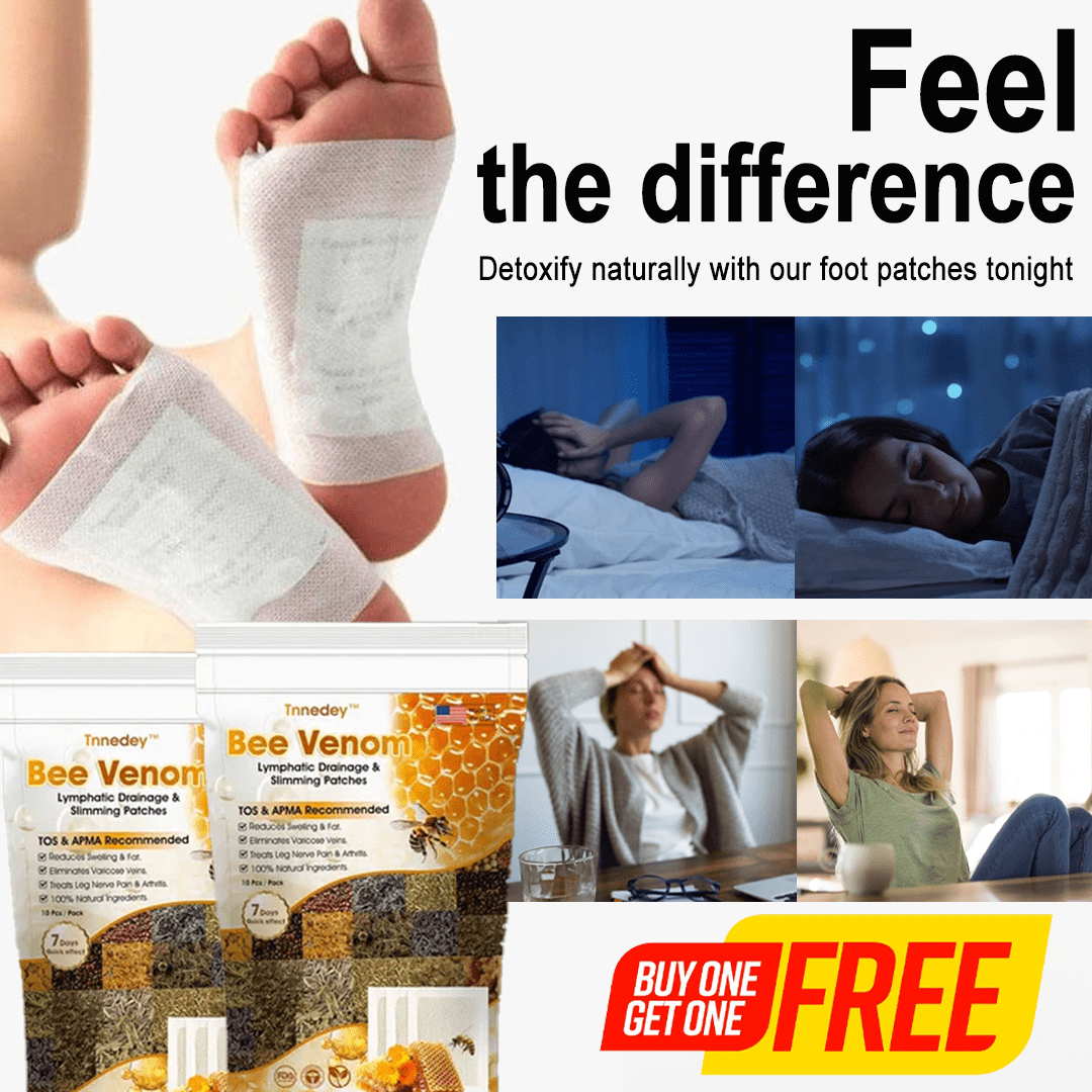 Bee Venom Lymphatic Drainage & Slimming Detox Foot Patches 🌿👣 ( Pack of 10 )