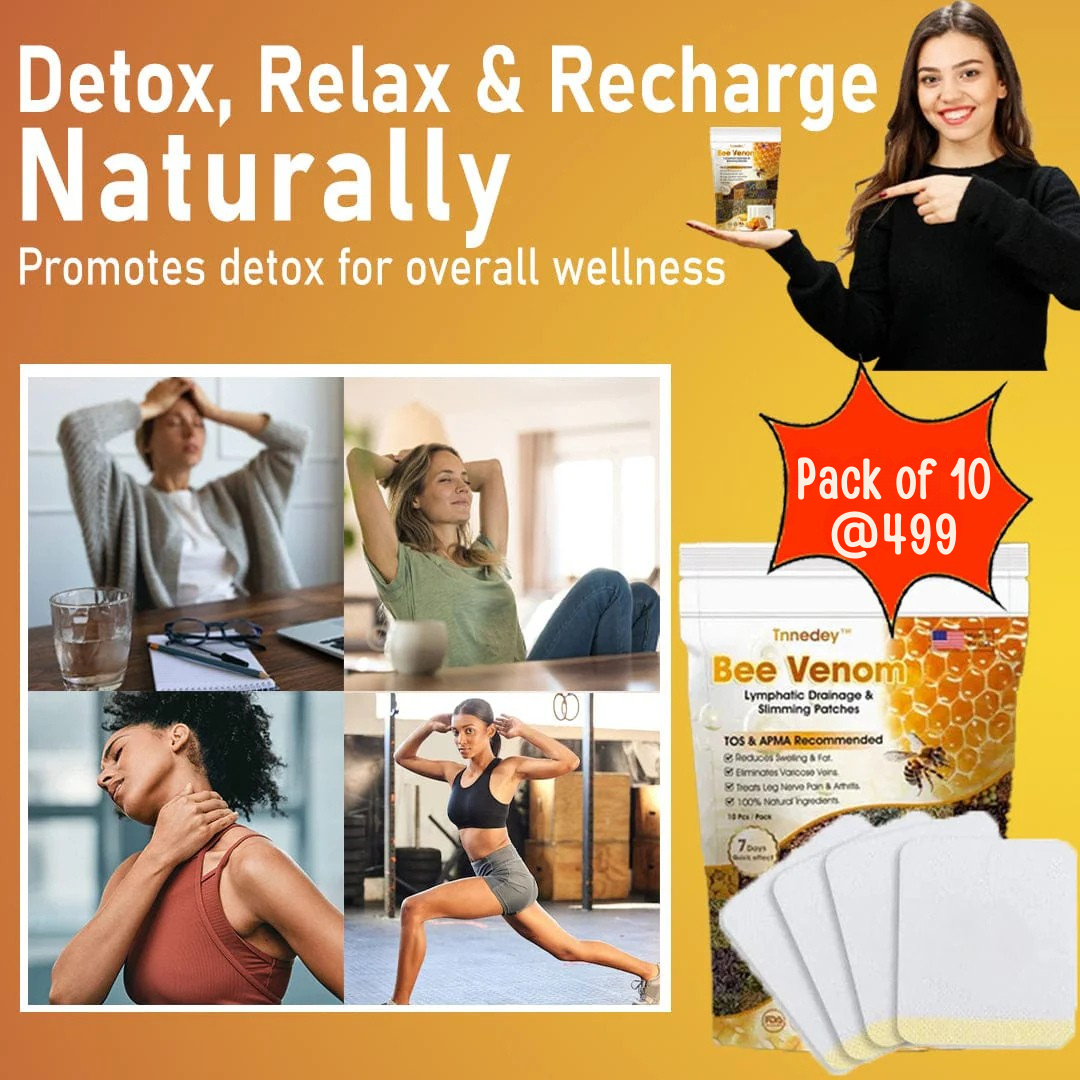 Bee Venom Lymphatic Drainage & Slimming Detox Foot Patches 🌿👣 ( Pack of 10 )