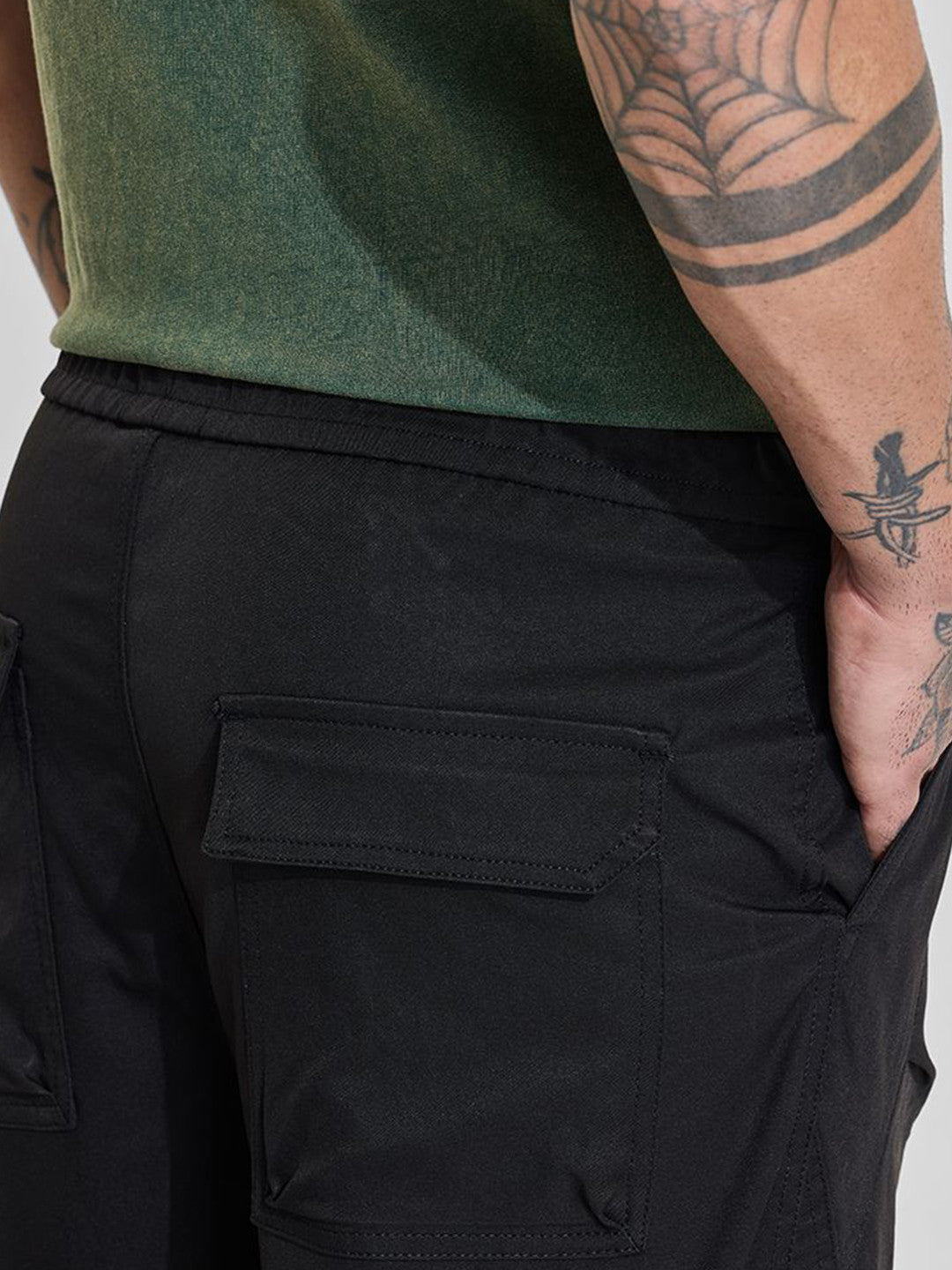 Men Black Mid Rise Relaxed Fit Track Pants